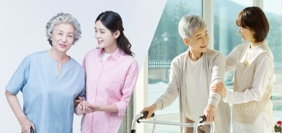 할머니를 부축하는 병원동행매니저 
